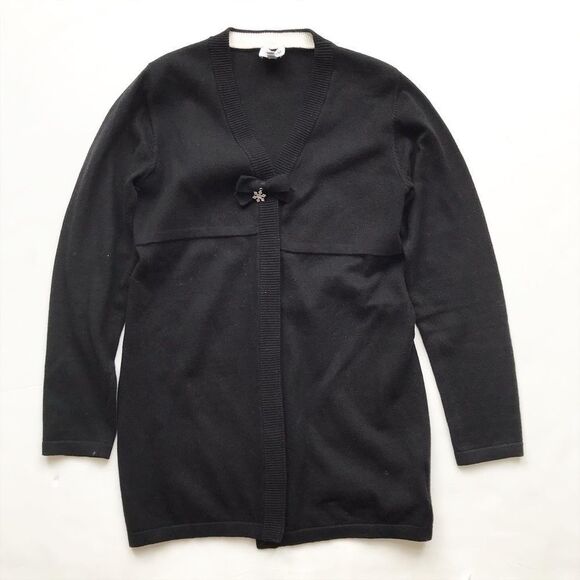 Armani Junior black knit long cardigan sweater EUC 12Y - Picture 1 of 9